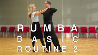 How to Dance Rumba  Basic Routine 2 [upl. by Ellevehs122]