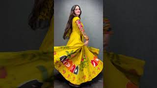 Elevate your Navratri look with stunning handpainted Anarkali adorned with exquisite Kachhi work [upl. by Ruhnke]