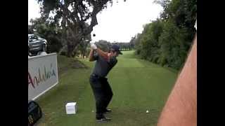 Francesco Molinari Golf Swing in slow motion Down the Line [upl. by Laurianne]