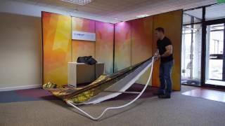 Texstyle  Formulate Curved Fabric Display Stand Assembly  wwwprintdesignscom [upl. by Nauqit]