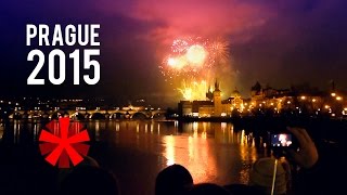 New Years fireworks in Prague 2015  Novoroční ohňostroj v Praze 2015 [upl. by Atsahc856]