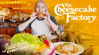 Trying 40 Of The Most Popular Dishes From The Cheesecake Factory Menu  Delish [upl. by Ahseal391]