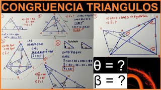 CONGRUENCIA DE TRIANGULOS  Problemas resueltos paso a paso  Geometría plana [upl. by Aihsercal]