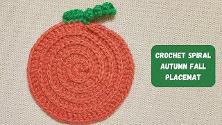 Easy Crochet Spiral Autumn Fall Placemat [upl. by Jamnes]