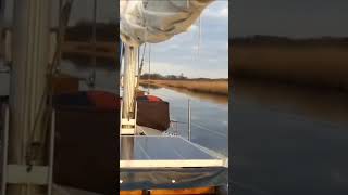 Approach to Sutton Staithe on the Norfolk Broads norfolkbroads boat sailing broads [upl. by Selrahc]