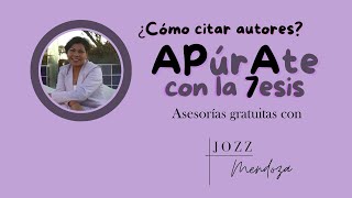 ¿Cómo citar autores en APA 7 [upl. by Adnirual]