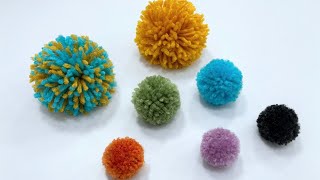 The Perfect DIY Pom Pom Tutorial  2 Simple Methods  3 Sizes [upl. by Ahseinat]