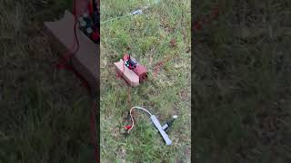 Mini hydro motor attached to water hose Using a voltage step up powering 24v light string [upl. by Ecirpac68]