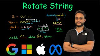 Rotate String  KMP  Leetcode 796 [upl. by Milman450]