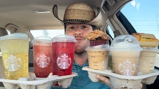 Starbucks Summer Menu 2024 Part 2 Review Energy Drinks NonDairy Vanilla Cream NEW Food Items [upl. by Dlareg751]