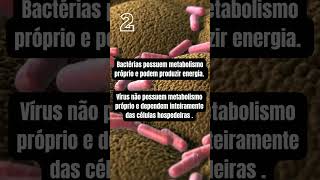 3 diferenças entre as bactérias e os vírus shorts biologia virus bacterias [upl. by Ailic]