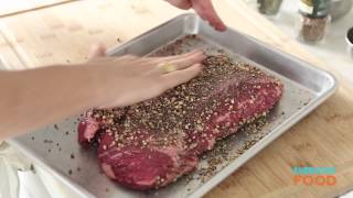 CorianderCrusted Hanger Steak  Everyday Food with Sarah Carey [upl. by Jobey]