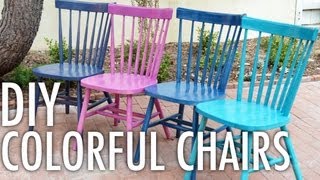 DIY Colorful Chairs with Mr Kate [upl. by Babb]