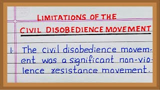 Limits of Civil Disobedience Movement  India  Limitations of Civil Disobedience Movement 10 Lines [upl. by Dallis431]