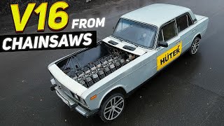 Chainsaw V16 swapped Lada  first drive [upl. by Aryan]