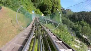 Sommerrodelbahn Pottenstein Rodelbahn Bayern Deutschland Frankenbob Onride [upl. by Ainoyek]