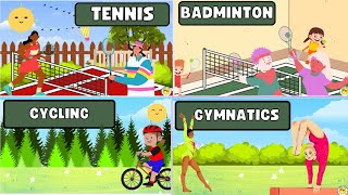 Lets Get Active Learn Sports Names in English with Fun Animations kiddotvvv sports learning [upl. by Wieren]