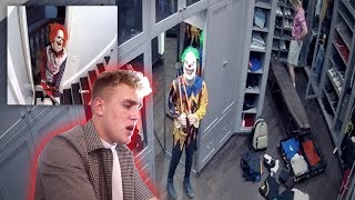 2 KILLER CLOWNS BROKE INTO THE TEAM 10 MANSION SECURITY FOOTAGE [upl. by Garges503]