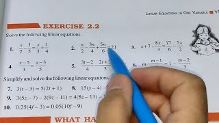 Linear Equations in One Variable Ex 22 Chapter 2  Class 8th Maths New Book  New Edition 2023 [upl. by Snashall]