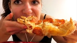 Ultra Gooey Cheesy Pepperoni Pizza  MUKBANG  ASMR [upl. by Lladnek269]