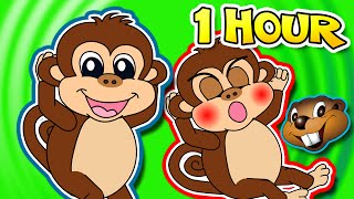 Five Little Monkeys Jumping On The Bed  Plus More  1 Hour Kids Compilation Cartoon Nursery Rhymes [upl. by Ettena839]