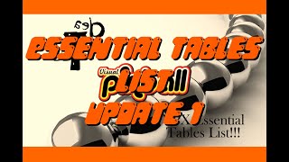 Update 1  VPX Essential Tables List [upl. by Purse]