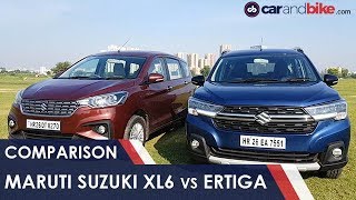 Maruti Suzuki XL6 Vs Ertiga  Comparison Review  Price  Features  Specifications  carandbike [upl. by Reg]