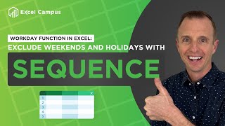 Workday Function in Excel Exclude Weekends and Holidays with SEQUENCE [upl. by Crissy]