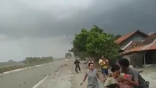 Tornado ravaged the Panguragan Kidul of Cirebon Indonesia Dec 30 2018 [upl. by Assirialc705]