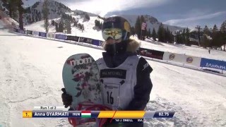 Gyarmati Panka győztes futam  SB Slopestyle Mammoth Grand Prix 2016 [upl. by Tlevesor711]