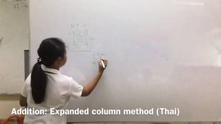 Addition Expanded column method Thai [upl. by Kcirrag]