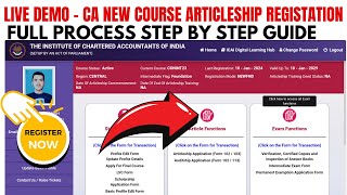 live Demo   CA Articleship Registration process  ICAI Articleship Registration Process Full Guide [upl. by Libbey232]