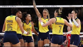 BRASIL X REPUBLICA DOMINICANA AO VIVO  VOLEI FEMININO QUARTAS OLIMPIADAS PARIS 2024  COMENTÁRIOS [upl. by Einhpad]