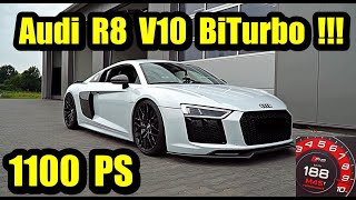 Audi R8 BiTurbo mit 1100 PS  0300 kmh in 13 sec [upl. by Esmond]