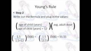 Pharmacy Technician Math Review Pediatric Doses Youngs Rule [upl. by Yrem]