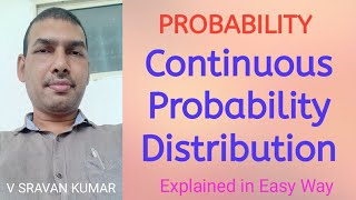 Continuous PROBABILITY DISTRIBUTION IN TELUGU VATAMBEDUSRAVANKUMAR [upl. by Phipps]