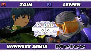 Pound 2022 Winners Semis  Zain Marth Vs Leffen Sheik SSBM Smash Melee Tournament [upl. by Koa455]