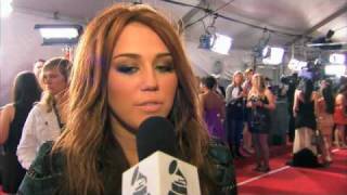 52nd GRAMMY Awards  Miley Cyrus Interview [upl. by Aimak]