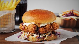 Crispy Chicken Katsu Burger  Khins Kitchen [upl. by Codd]