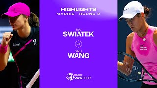 Iga Swiatek vs Xiyu Wang  2024 Madrid Round 2  WTA Match Highlights [upl. by Auqeenahs]