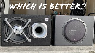 JBL GT Bass Pro 12 vs Rockford Fosgate P300 12  Battle of Powered Subwoofers  Decibel Results [upl. by Etyam227]