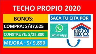 TECHO PROPIO 2020 ¿Cómo accedo Responde estas preguntas y averigua Saca tu cita por WhatsApp [upl. by Shellie]