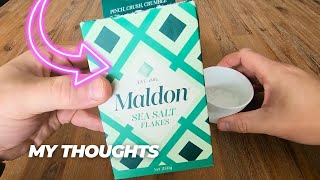 Maldon Salt Sea Salt Flakes Kosher Natural Handcrafted Gourmet Pyramid Crystals [upl. by Eiramave]