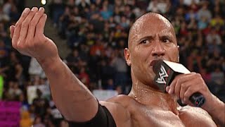 The Rock calls out Goldberg Raw April 7 2003 [upl. by Dlaner]