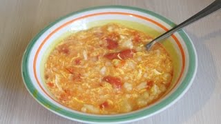 Soupe chinoise  Soupe de boutons tomates oeufs pâte  Ge Da Tang [upl. by Dagney]