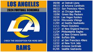 2024 Los Angeles Rams Football Schedule [upl. by Imnubulo710]