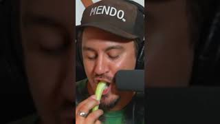 CASEY FREY EATS A PHAT CELERY STOCK caseyfrey asmr rap yurt [upl. by Olihs]