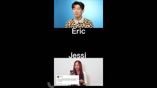 The difference between Jessi and Eric nam 😂 shorts jessi ericnam [upl. by Eirffej]