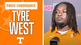 Tennessee Footballs Tyre West previews Vols and Arkansas I Volquest I GBO [upl. by Schatz]