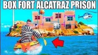 24 HOUR FLOATING BOX FORT PRISON ESCAPE 📦👮🏻 Escaping Alcatraz  Papa Jake [upl. by Atnamas263]